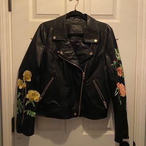 Black embroidered Blank NYC Moto Jacket